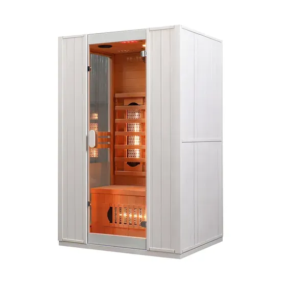 2-Person Hemlock Infrared Sauna Cabin with Red Light Heating Tubes