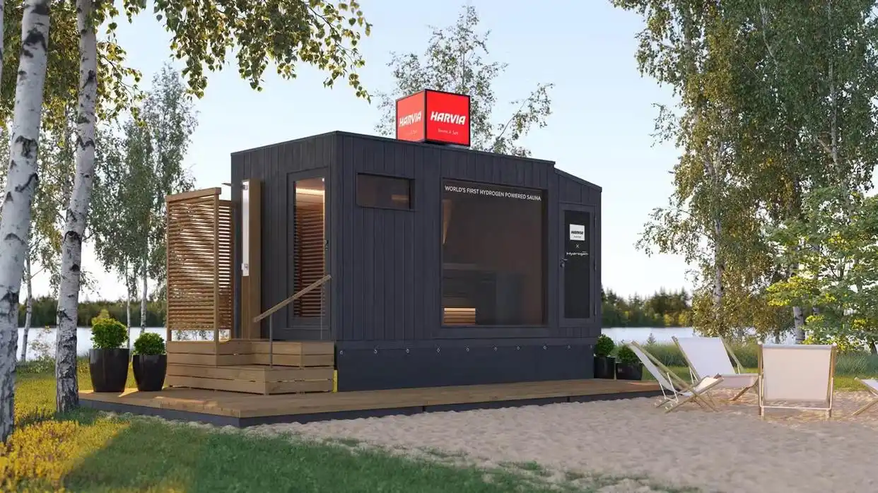 The world's first hydrogen powered sauna makes its debut at the Finnish Rally, with Toyota and Harvia leading the clean energy revolution