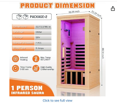 Far Infrared Sauna for Home: Low EMF, Chromotherapy & Smart Control