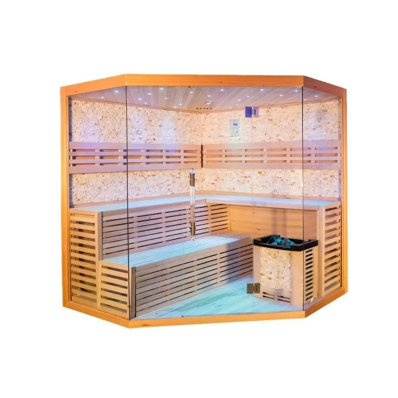 Hemlock Sauna with 3-Sided Glass Intelligent Control System