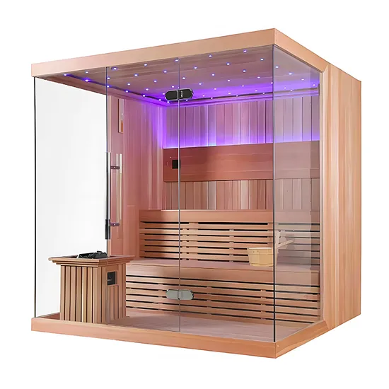 Solid Wood 2-in-1 Sauna – Equipped with Heating Stove & Heat Panels