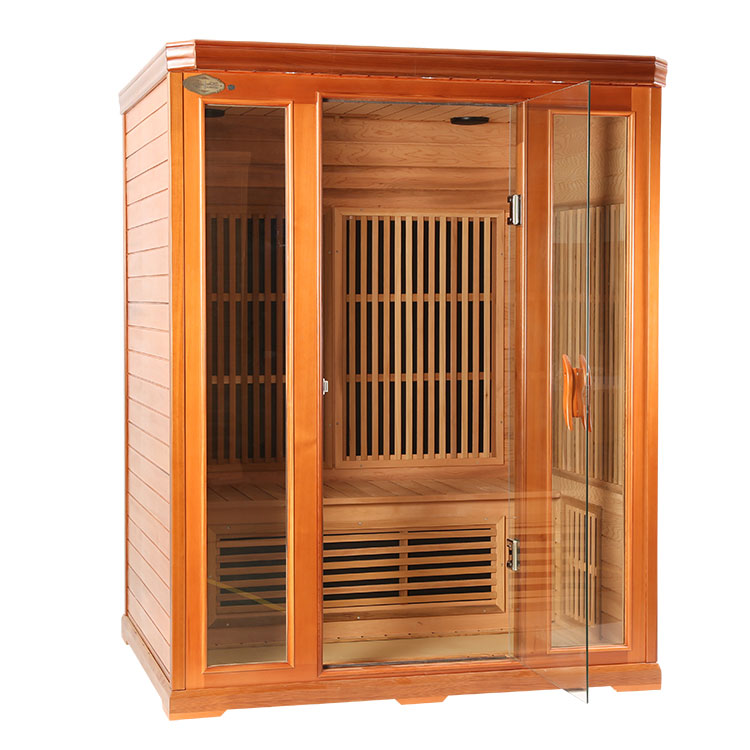 Three Person Red Cedar Carbon Fiber Heater Infrared Sauna